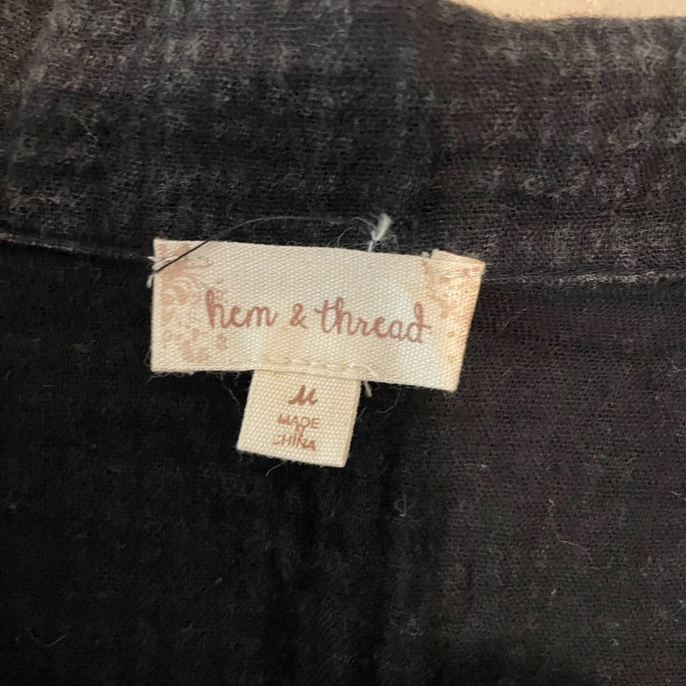 Hem & Thread Crop Button Up With Bell Sleeves - image 3